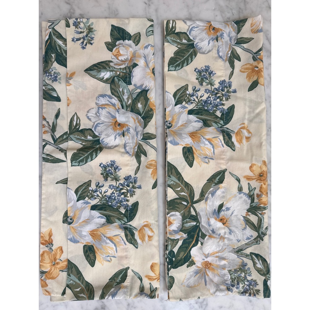 WestPoint Stevens Vintage Floral Pillowcase Set Standard Cream Yellow Botanical